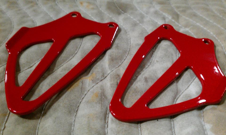 red powder coating on metal