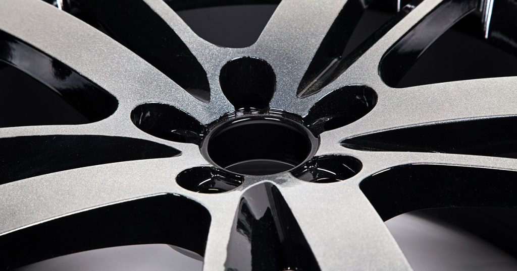 close up of tire rim